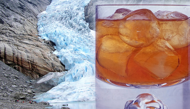 “Podrás estar sentado en Dubái, Las Vegas, Mónaco o Singapur y que te sirvan una bebida con cubitos de hielo de Svartisen”. Fotos: Wikimedia Commons.
