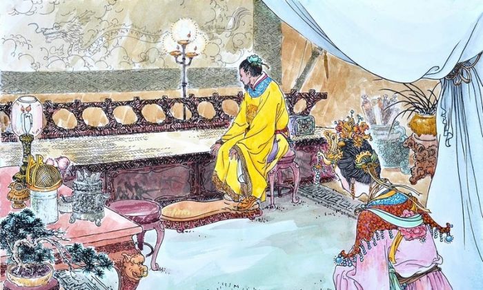 Una representación de la emperatriz Zhangsun de la Dinastía Tang y su esposo, Taizong.