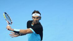 Nadal en la final del torneo exhibición de Abu Dhabi