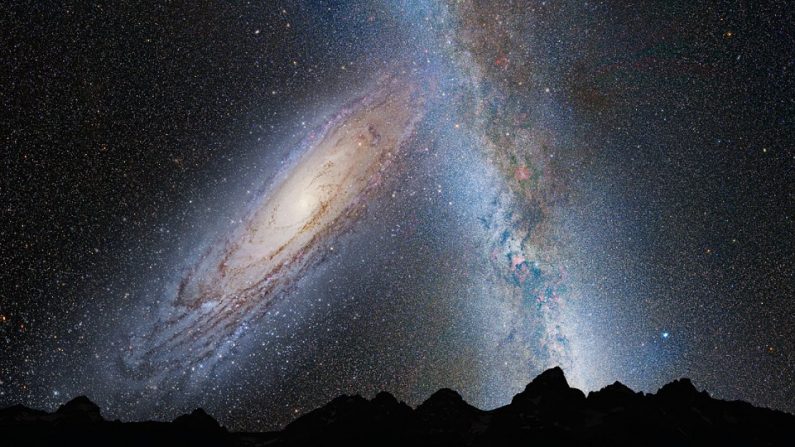Via Láctea y el centro de la materia junto a la particula más pequeña. (Pixabay.com)