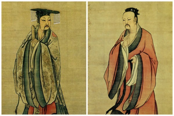 Representaciones de la Dinastía Song de los Emperadores Yao (derecha) y Yu el Grande. (Dominio Público – Estados Unidos)