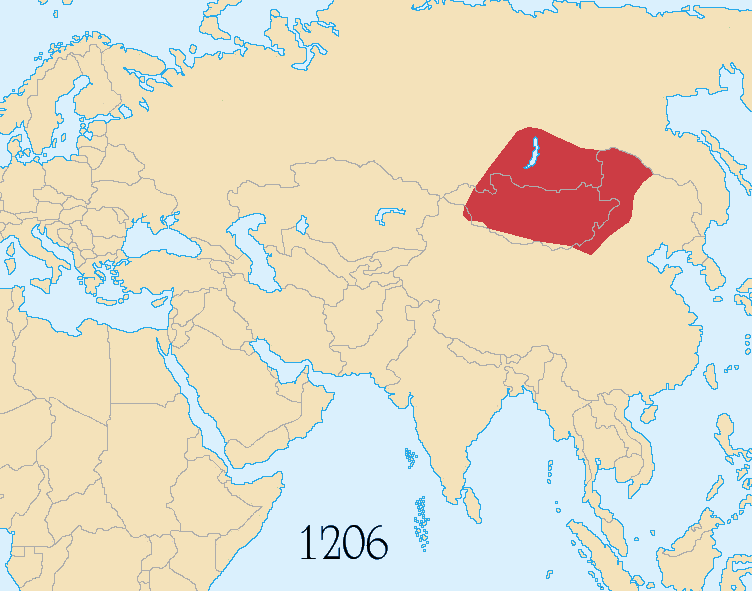 Mapa de extensión del imperio Mongol