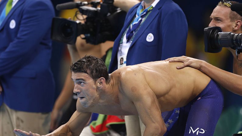 El nadador Michael Phelps en Juegos Olímpicos 2016 en Río de Janeiro. Foto: NurPhoto/Getty Images