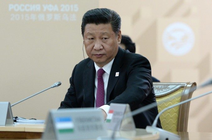 Xi Jinping en una reunión del BRIC en Rusia, julio de 2015. (Ria Novosti/Getty Images)