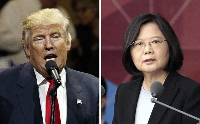 (De izquierda a derecha) El Presidente electo de EE. UU. Donald Trump y la Presidente de Taiwán Tsai Ing-wen. (AP Photo/Evan Vucci, Chinag Ying-ying)