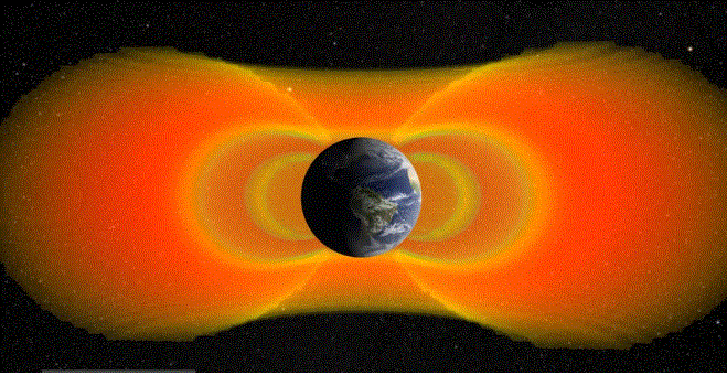 Cinturones de radiación de electrones en una vista de la NASA en marzo de 2017. (NASA)