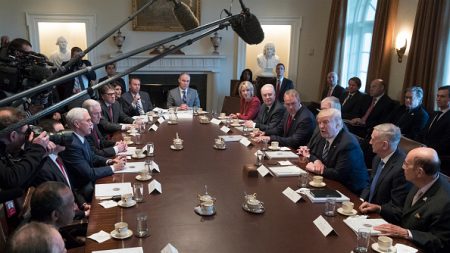 Trump destaca logros en primera reunión de gabinete