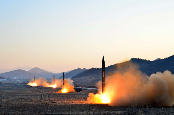 Programa de misiles en Corea del Norte. Foto: STR/AFP/Getty Images.