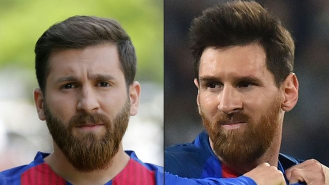 A la izquierda, Reza Parastesh. A la derecha, Lionel Messi.  (Foto: ATTA KENARE,GIUSEPPE CACACE/AFP/Getty Images)