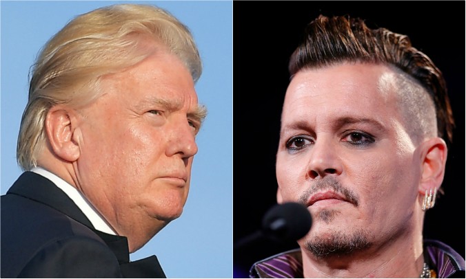 Izq: Donald Trump / Der: Johnny Deep  (Mandel Nagan/AFP/Getty Images and Adam Bettcher/Getty Images for Starkey Hearing Foundation)