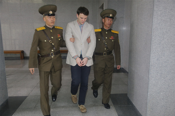 El estudiante estadounidense Otto Warmbier apresado en Corea del Norte (Xinhua/Lu Rui via Getty Images)