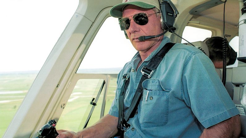 Harrison Ford Flies His Helicopter July 10, 2001 Near Jackson, Wy. Ford Located And Rescued Missing 13-Year-Old Boy Scout Cody Clawson. (Getty Images)