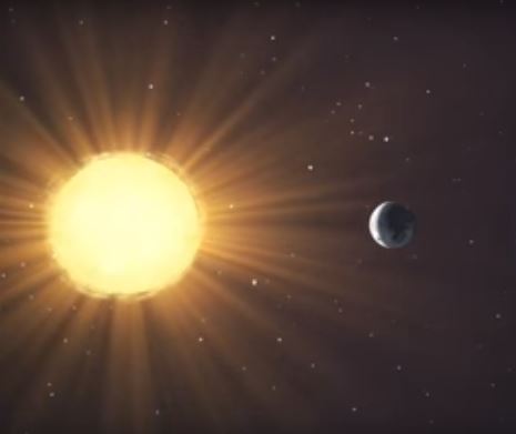 Una estrella del universo y un posible planeta habitable. Ilustración. ( NASA)