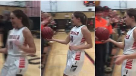 Rompe récord de baloncesto escolar: cuando sale de la cancha para ver a su abuelo, llorarás