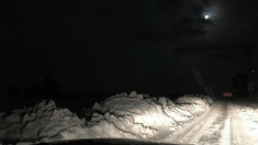 Heroicos granjeros desafían peligrosas carreteras nevadas para llegar al pueblo aislado por la nieve