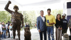 Frida la perra rescatista y su compañero ya tienen monumento en Puebla