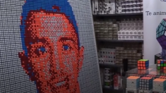 Jugadores de uruguay reciben apoyo con retratos de cubos Rubik