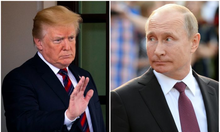 El presidente Donald Trump y el presidente ruso Vladimir Putin, se reunirán en Helsinki el 16 de julio de 2018. (Samira Bouaou / La Gran Época y Thomas Kronsteiner / Getty Images)