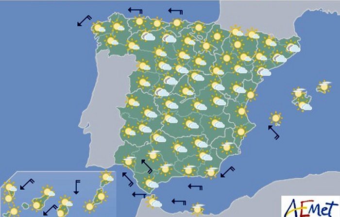 Hoy, chubascos en Cataluña y en sierras de Teruel
Mapa elaborado por la AEMET el 31/08/2018 y válido para el 02/09/2018. EFE