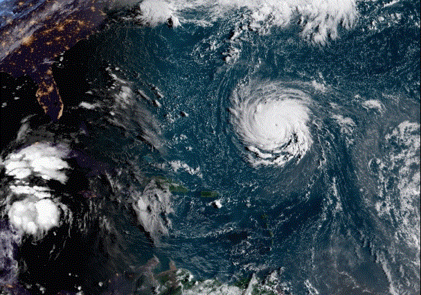 Huracán Florencia aproximçandose a las costas de Estados Unidos el 10 de septiembre de 2018. (GOES- NOAA)