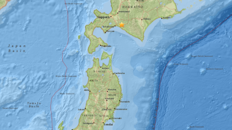 Epocentro del terremoto Hokkaido el 5 de septiembre a las 18:07 hora UTC. (USGS)