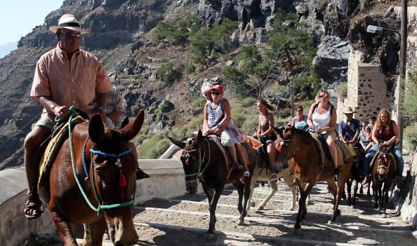 Contra el maltrato animal Grecia limita el peso de carga de burros en Santorini