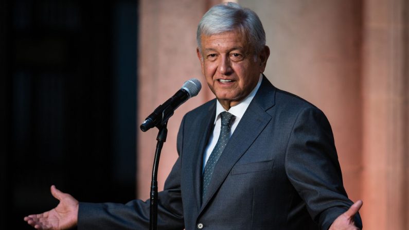 El presidente de México, Andrés Manuel López Obrador, en una conferencia de prensa en el Palacio Nacional el 3 de julio. (Manuel Velasquez/Getty Images)