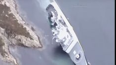 Marina noruega vuelca un buque a propósito para intentar evitar que se hunda