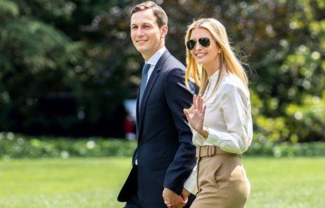 Jared Kushner e Ivanka Trump salen de la Casa Blanca en Washington hacia Camp David el 1 de junio de 2018. (Samira Bouaou/The Epoch Times)