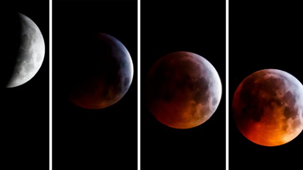 La Luna se tiñó de rojo en el único eclipse total en América: imágenes alrededor del mundo