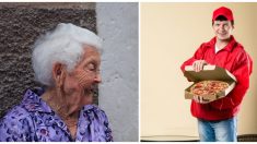 La actitud de este repartidor de comidas rápidas con una abuelita se vuelve viral por una dulce razón