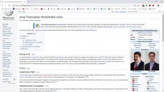 Wikipedia bloqueado en medio de la batalla de quién es presidente en Venezuela
