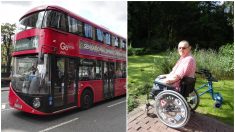 Conductor de autobús toma una drástica medida para ayudar a un hombre en silla de ruedas