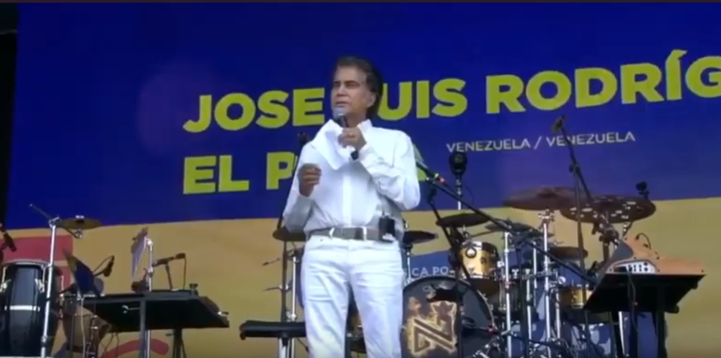 José Luis “Puma” Rodríguez brinda encendido discurso en Venezuela Aid Live. (Captura video)
