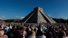 Gran remolino de polvo sorprendió la celebración del equinoccio en la pirámide Kukulkán