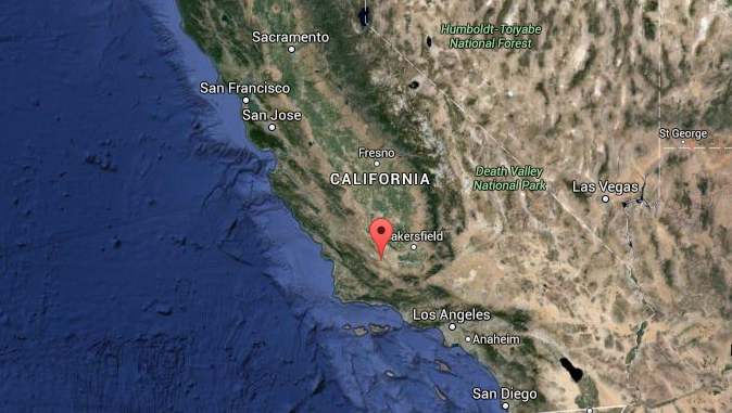 Ubicación aproximada de la falla de San Andrés. (Imagen satelital de Google Maps)
