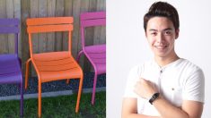 Genio utiliza pajillas de plástico y envoltorios de caramelos para fabricar sillas escolares