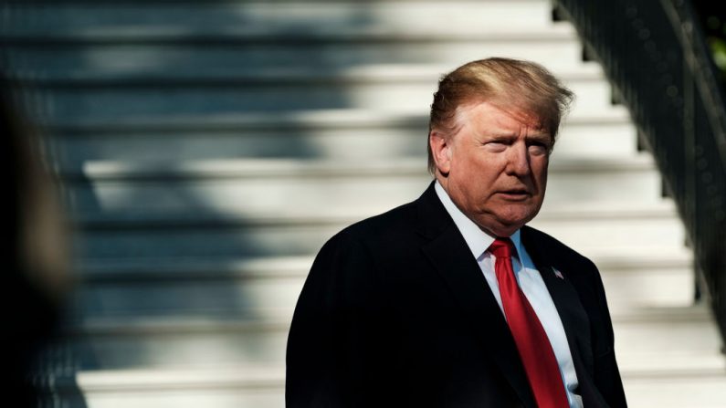 El presidente de Estados Unidos, Donald Trump, el jardín sur de la Casa Blanca el 27 de abril de 2019 en Washington, DC. (Pete Marovich/Getty Images)
