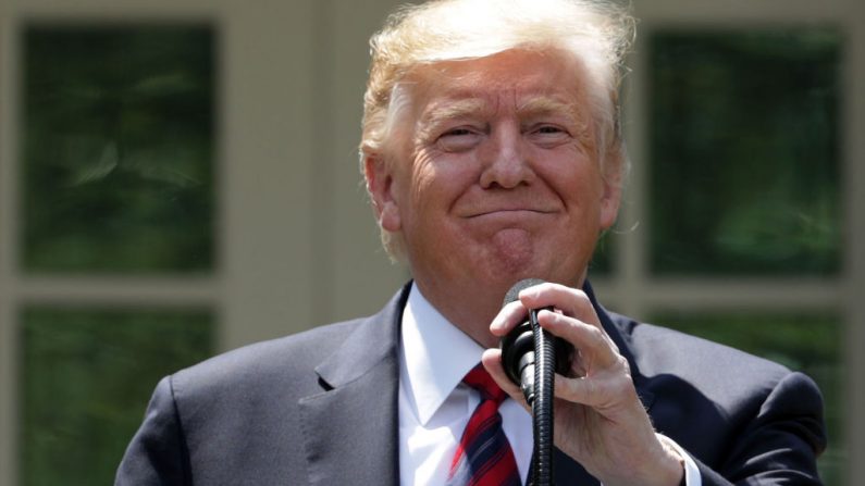 El presidente de Estados Unidos, Donald Trump, habla durante un evento sobre inmigración en la Casa Blanca el 16 de mayo de 2019 en Washington, DC. (Alex Wong/Getty Images)
