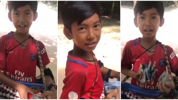 «¡Muy bonitos, muy baratos!”: Un niño camboyano vende sus productos en 12 idiomas y su negocio es un éxito