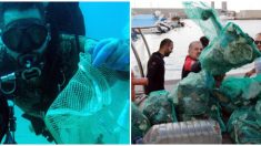 Equipo de 633 buzos recoge 1400 kilos de basura submarina estableciendo un nuevo récord mundial