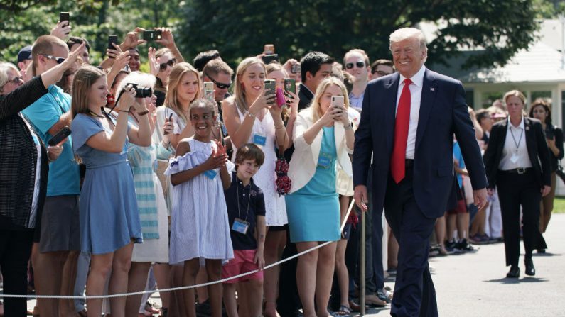 El presidente de Estados Unidos, Donald Trump, en la Casa Blanca el 5 de julio de 2019 en Washington, DC. (Alex Wong/Getty Images)