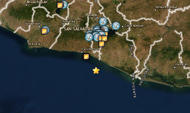 Terremoto de 5,9 grados en la costa de El salvadorel 31 de julio a las 5:54, hora UTC (SCEM)