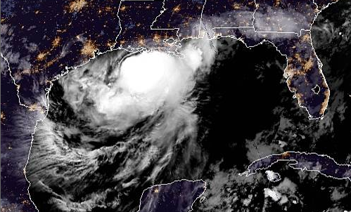 Tormenta Tropical Barry la mañana del sábado 13 de julio de 2019