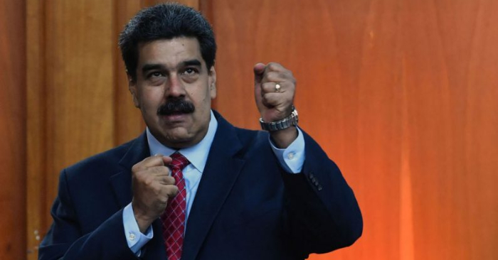 El dictador de Venezuela, Nicolás Maduro, luego de una conferencia de prensa en Caracas, Venezuela, 25 de enero de 2019. (YURI CORTEZ/AFP/Getty Images)