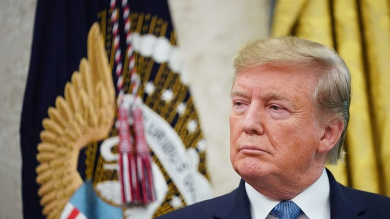 El presidente de los Estados Unidos, Donald Trump, en la ceremonia de presentación de la Medalla Presidencial de la Libertad en la Casa Blanca en Washington, el 22 de agosto de 2019. (Mandel Ngan/Getty Images)