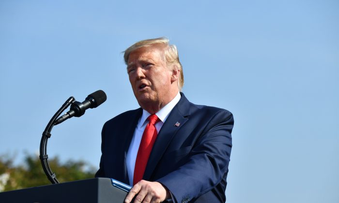 O presidente Donald Trump fala no Pentágono em Washington em setembro 11 de março de 2019 (Nicholas Kamm / AFP / Getty Images)