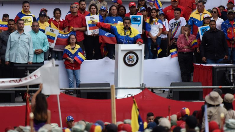 Nicolás Maduro, dictador de Venezuela, habla durante un discurso en un acto el 10 de agosto de 2019 en Caracas, Venezuela. (Foto de Carolina Cabral/Getty Images)