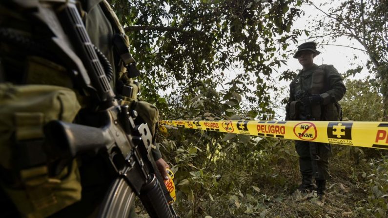 Oficiales de policía de  Colombia, el 2 de septiembre de 2019. (LUIS ROBAYO/AFP/Getty Images)
