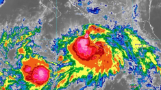 Huracán Lorena azota la costa de Colima, México, con vientos de categoría 1